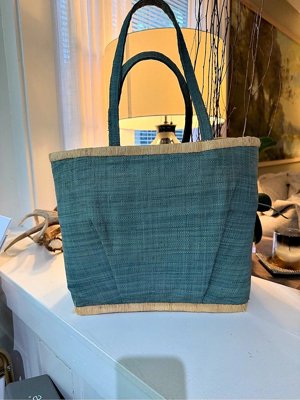 marysol Blue & Beige Tote Like New